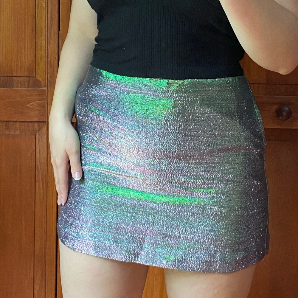 Iridescent pink/green skirt